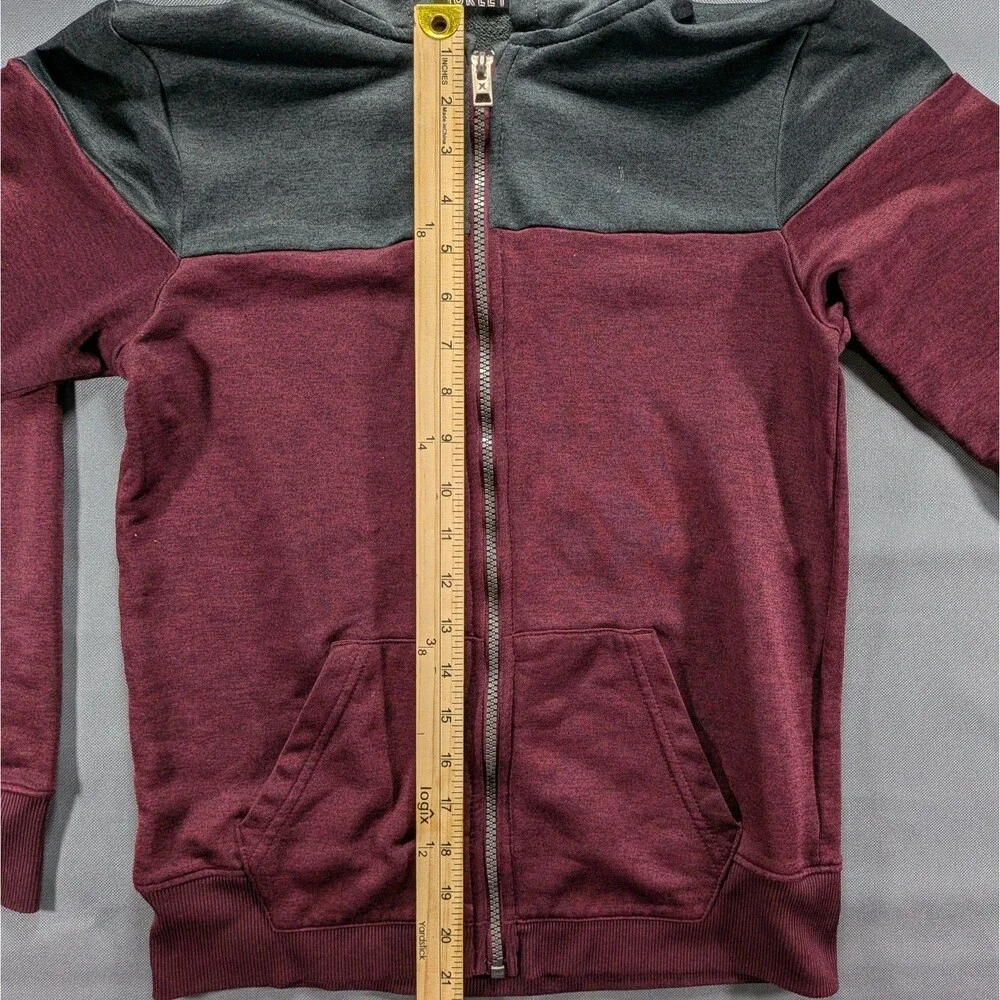 Hurley Maroon Boys Zip Up Jacket Size Large